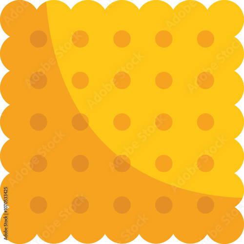 Simple flat vector illustration of a square cracker, ideal for food related designs