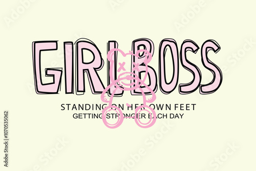 Girl Boss word concept for t-shirt printing design 