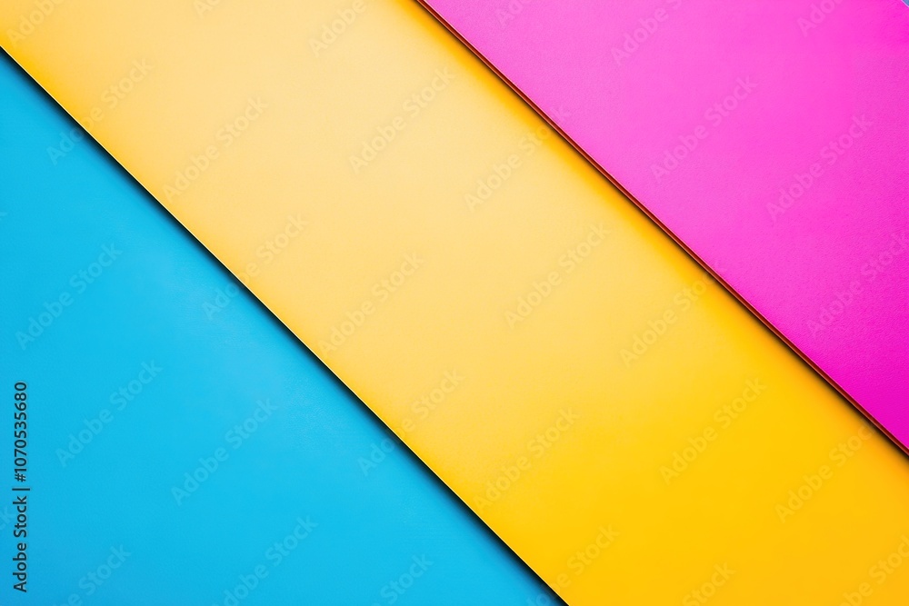 Bright diagonal color blocks in blue, yellow, and pink Bright diagonal color blocks in blue, yellow, and pink