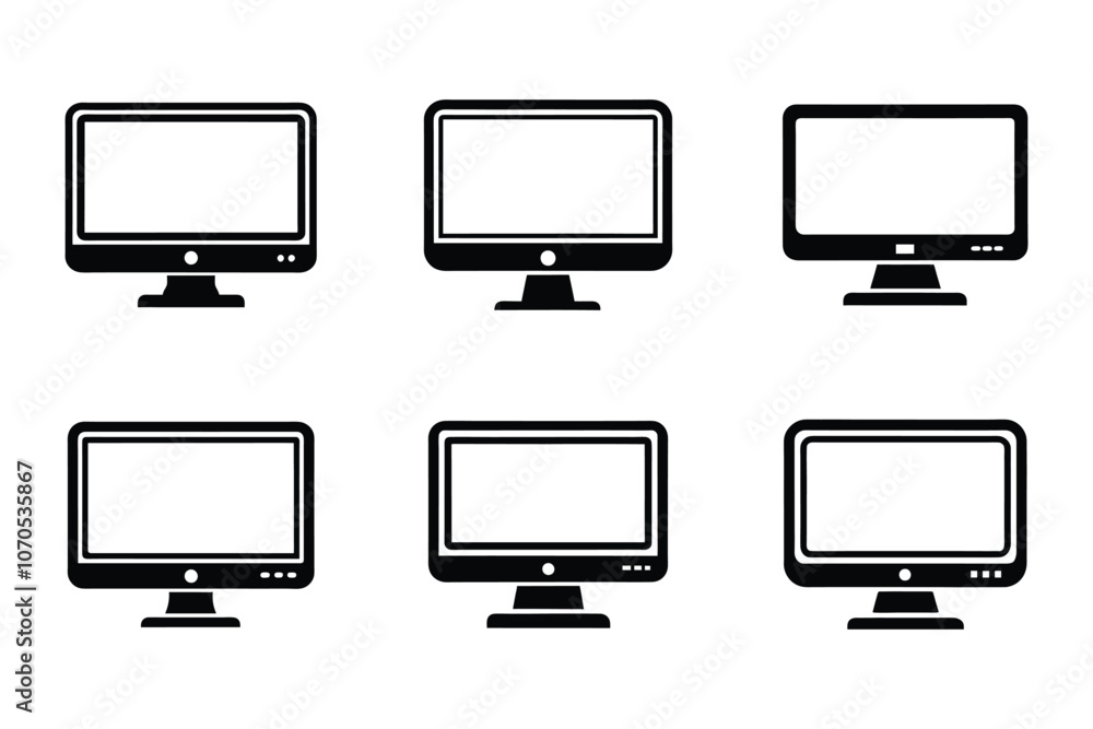 Monitor icon bundle set in vector art Monitor icon bundle set in vector art