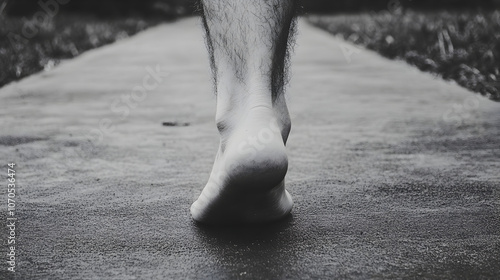 A single foot stepping forward on a blank path, symbolizing the first step in healing.


 photo