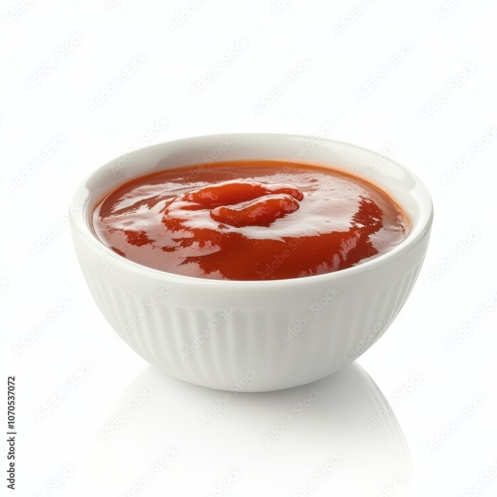Ketchup bowl isolated on a white background studio lights Ketchup bowl isolated on a white background studio lights