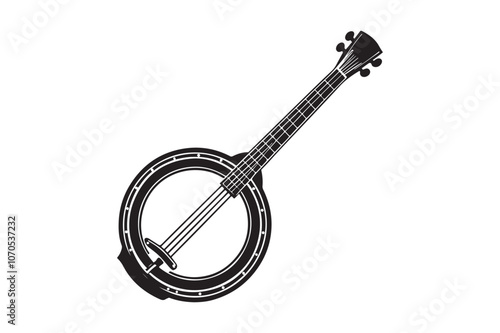 Banjo Silhouette vector illustration, Banjo Silhouette vector