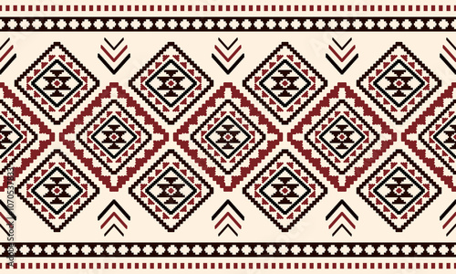 Southwest Aztec geometric Native American Mexican Navajo tribal ethnic seamless pattern fabric colorful design vector for textile printing
