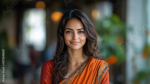 Wallpaper Mural Portrait of a Beautiful Indian Woman in a Saree Torontodigital.ca