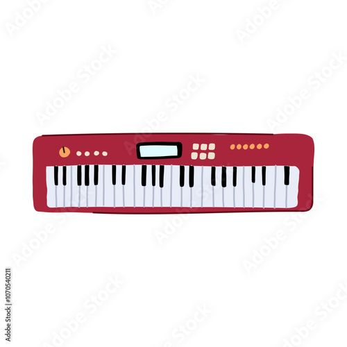 keyboard synthesizer cartoon. midi patch, filter sequencer, lfo envelope keyboard synthesizer sign. isolated symbol vector illustration