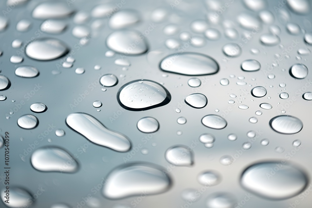 A close-up view of water droplets on a surface A close-up view of water droplets on a surface