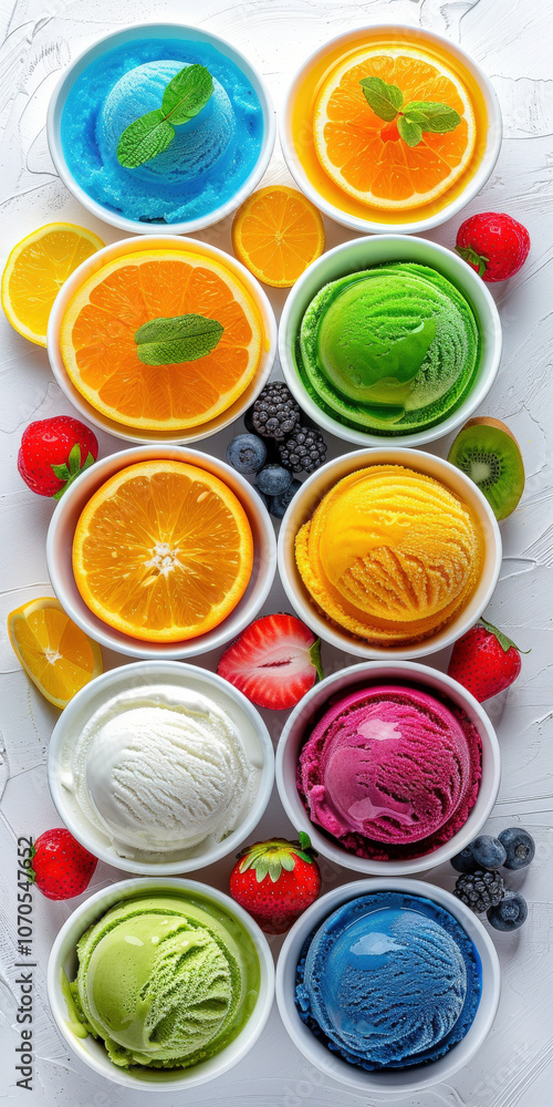 A vibrant display of colorful ice cream delights A vibrant display of colorful ice cream delights