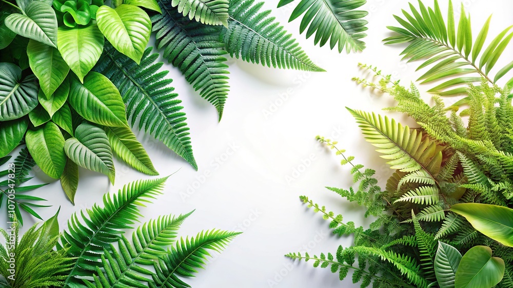 Fototapeta premium Vintage Tropical Fern Banner Design - AI Photo