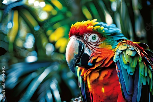 lomography parrot in jungle a vibrant high contrast photo of a p photo