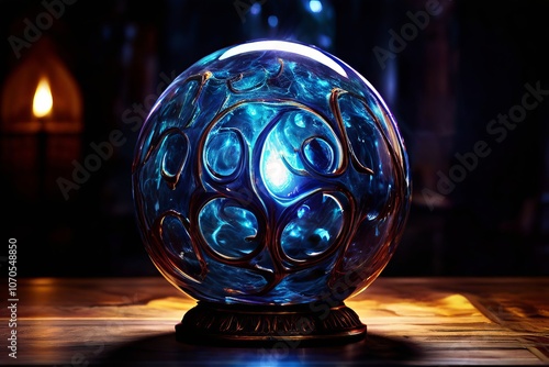 magic orb a sphere that can cast various spells showcasing textu photo