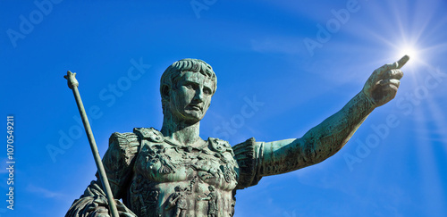 Bilde på lerret Julius Caesar, ancient statue in Rome, Italy