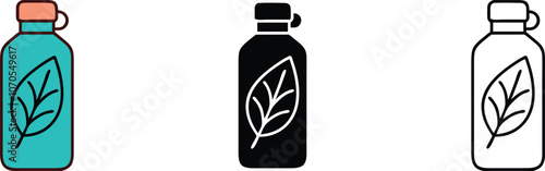 Reusable Water Bottle with Leaf Design
