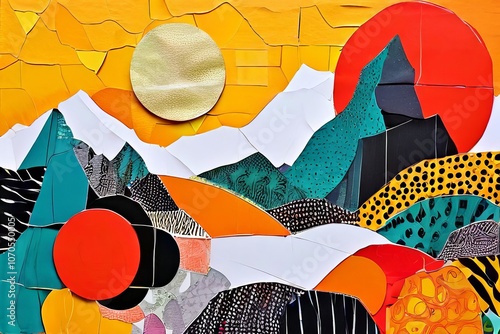 modernist paper collages with bold colors creative art masterpie photo