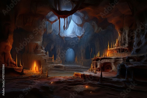 mystical caverns mystical caverns with ancient symbols shapes an