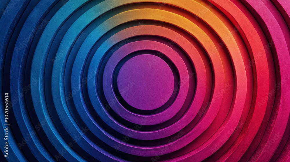 Fototapeta premium Modern radial rainbow gradient background with vibrant colors, showcasing concentric circles that create dynamic visual effect. Perfect for design projects