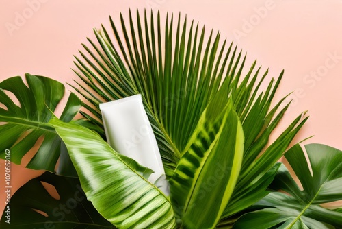 palm leaf a tropical palm leaf for beach themed beauty products photo