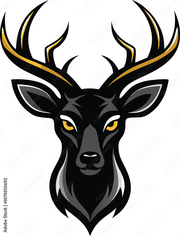 Naklejka premium deer head silhouette Vector Illustration