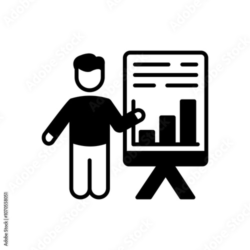 Presentation Glyph Icon, Vector illustration