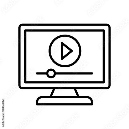 Streaming Outline Icon, Vector illustration