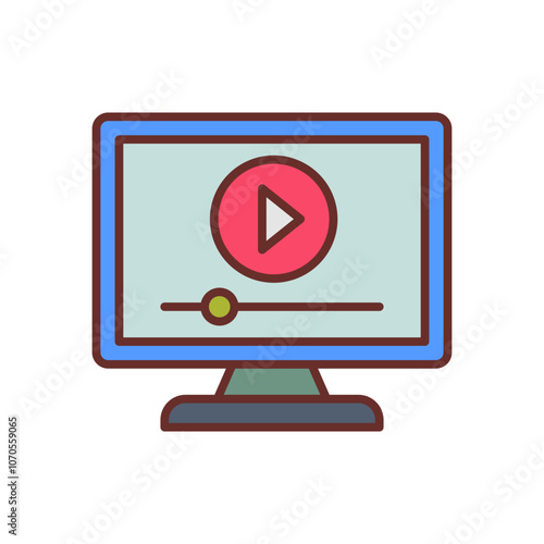 Streaming Filled Icons , Vector illustration