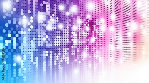 Wallpaper Mural Colorful background with many small dots and squares. The background is a mix of purple, blue, and pink. The dots and squares are arranged in a way that creates a sense of movement and energy Torontodigital.ca