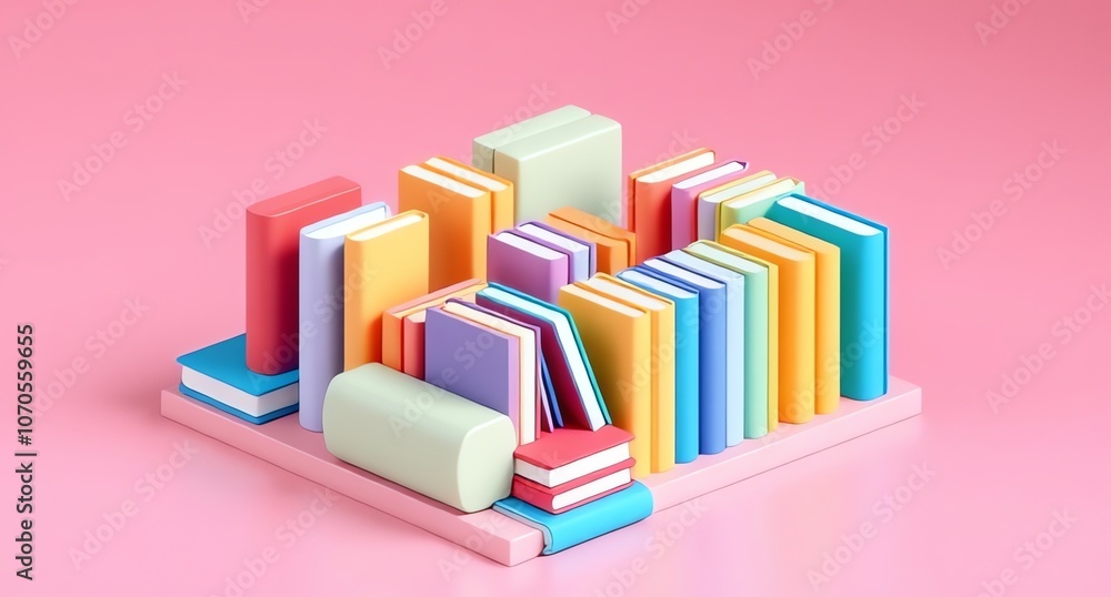 3D render illustration book and ribbon 3D render illustration book and ribbon
