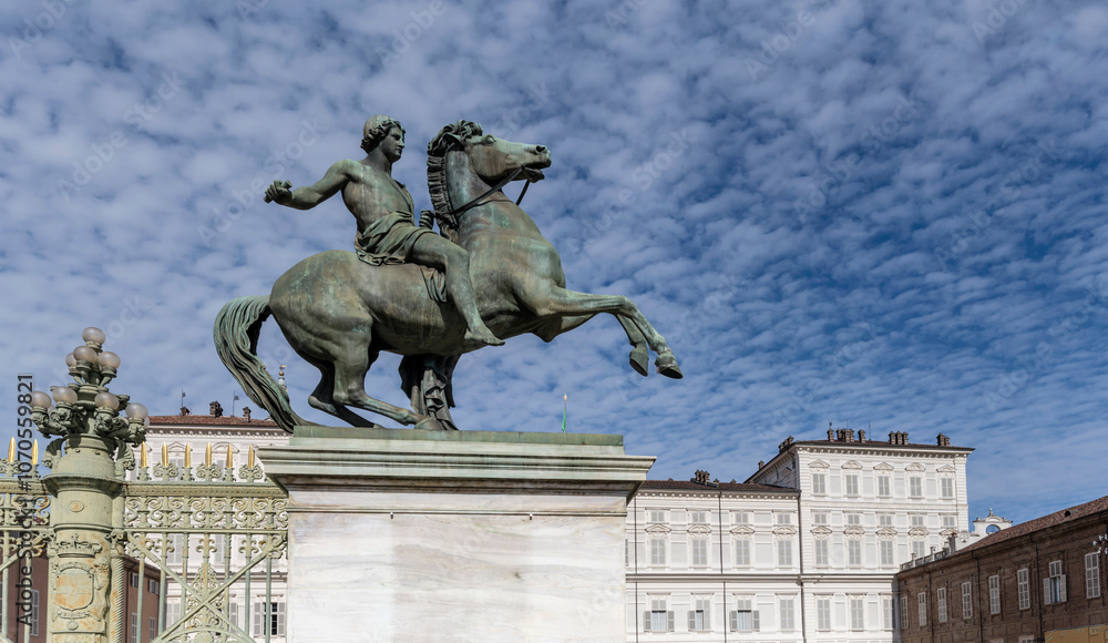 Dioscuri equestrian statue, Torino, Italy