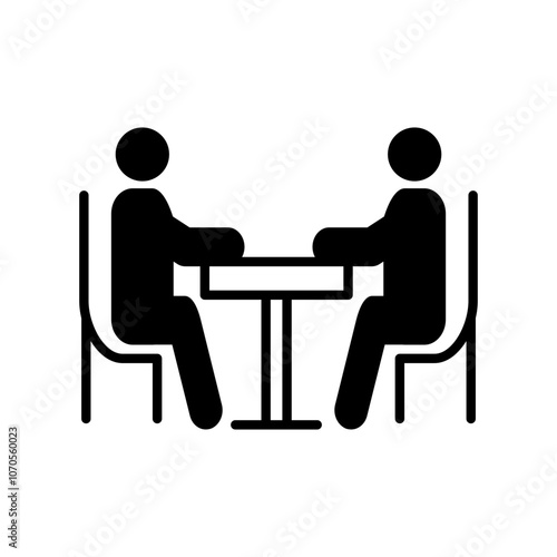 Interview Glyph Icon, Vector illustration
