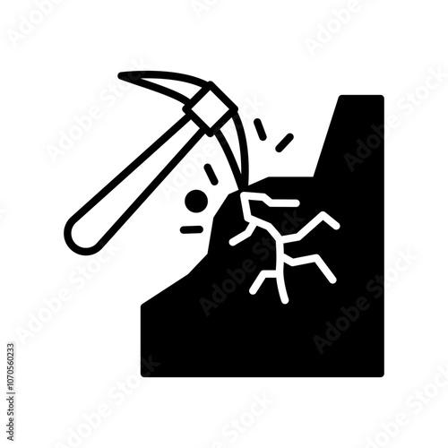 Mining Glyph Icon, Vector illustration