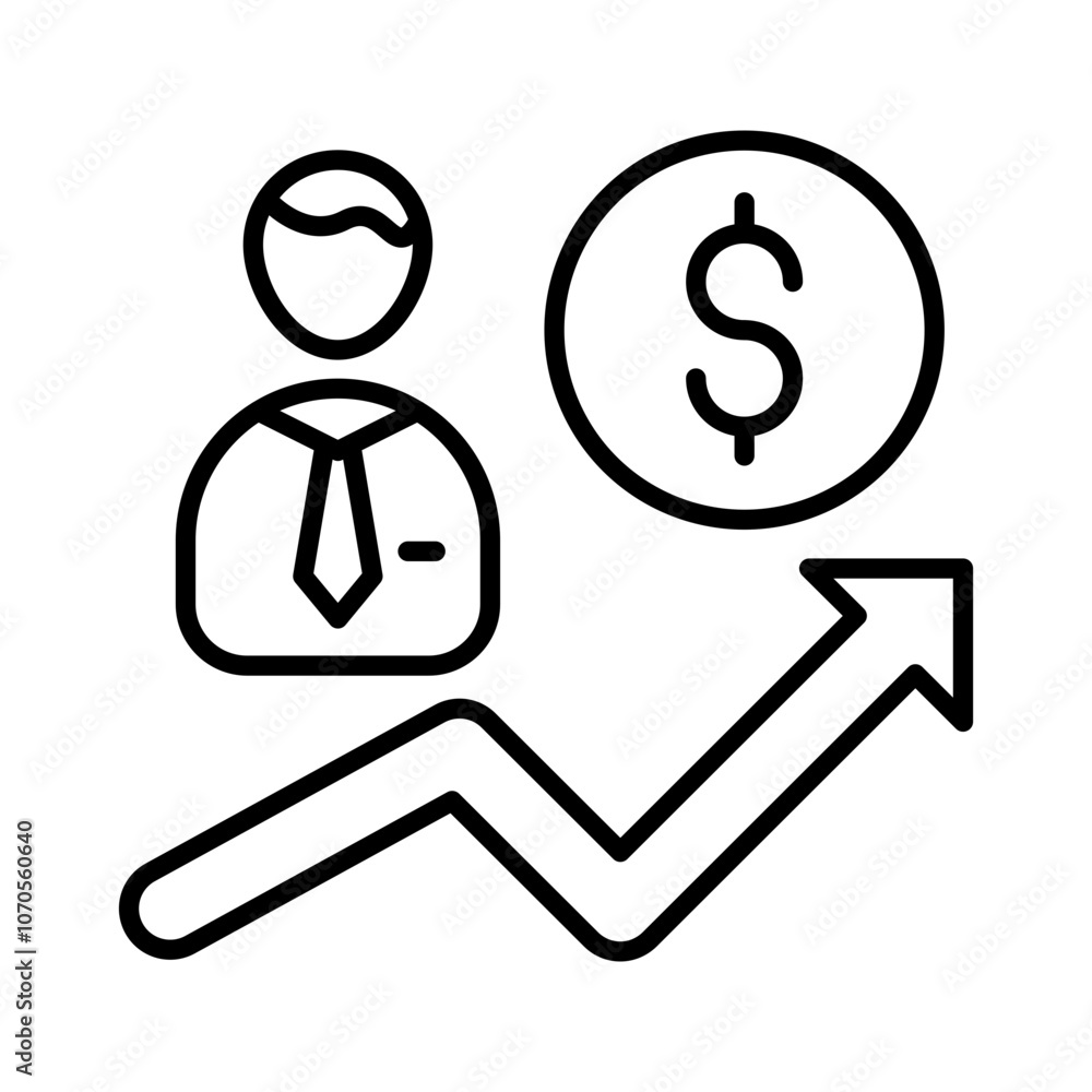 Career Up Outline Icon, Vector illustration Career Up Outline Icon, Vector illustration