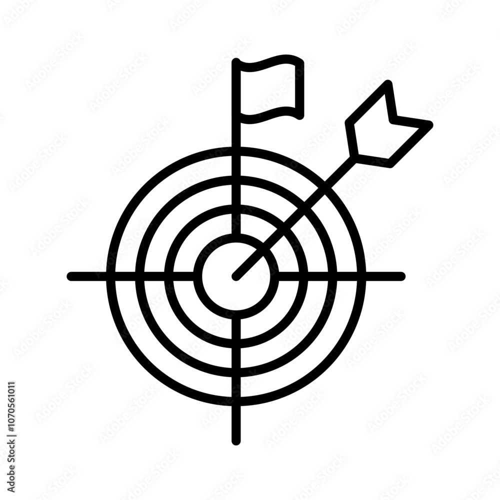 Business Target Outline Icon, Vector illustration Business Target Outline Icon, Vector illustration