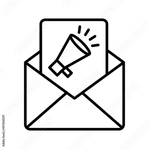 Email Marketing Outline Icon, Vector illustration