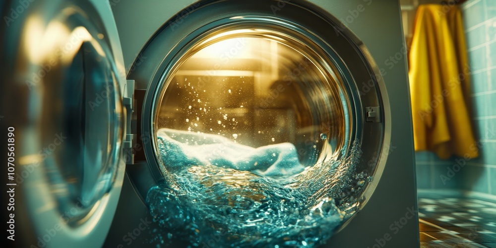 The sound of water sloshing around inside the washing machine