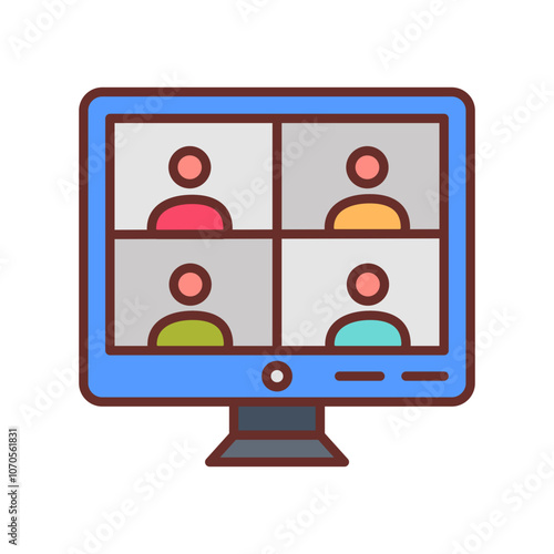 Online Meeting Filled Icons , Vector illustration