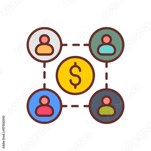 Mutual Funds Filled Icons , Vector illustration