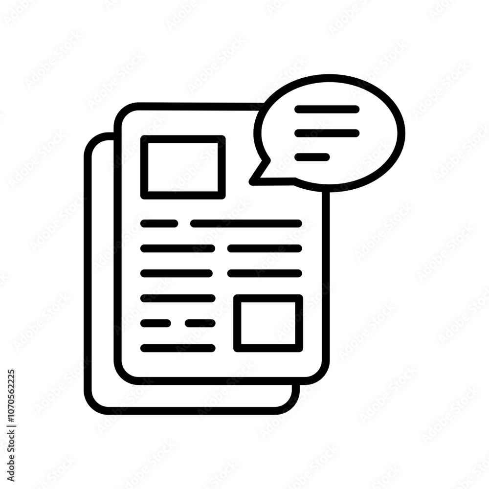 Story Telling Outline Icon, Vector illustration