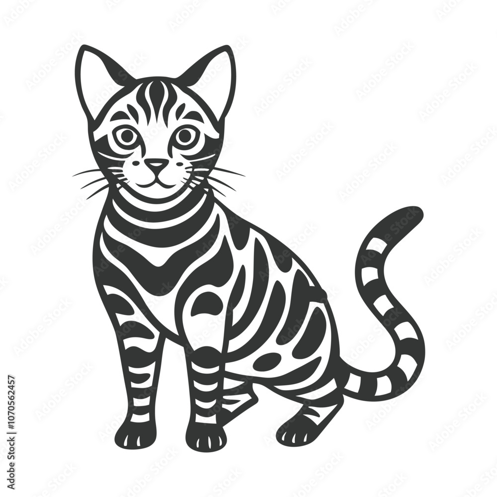 Bengal Cat Vector Illustration Art for Digital Prints and Decor Bengal Cat Vector Illustration Art for Digital Prints and Decor