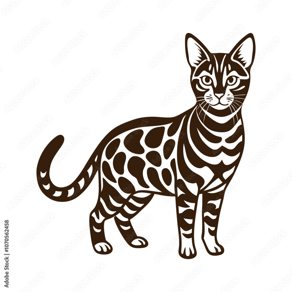 Bengal Cat Vector Illustration Art for Digital Prints and Decor Bengal Cat Vector Illustration Art for Digital Prints and Decor