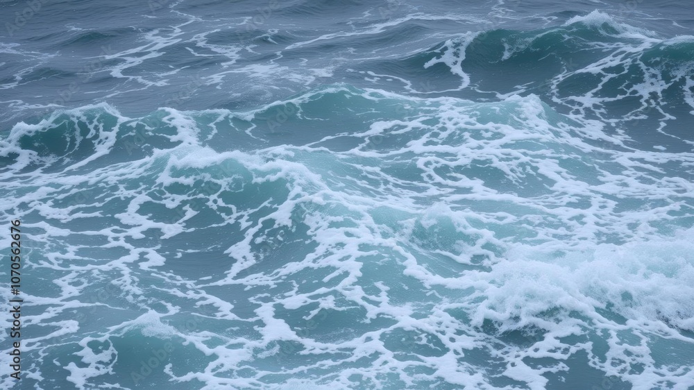 Agitated sea waves crashing against each other, creating a natural texture of foam and spray, stormy, rough Agitated sea waves crashing against each other, creating a natural texture of foam and spray, stormy, rough