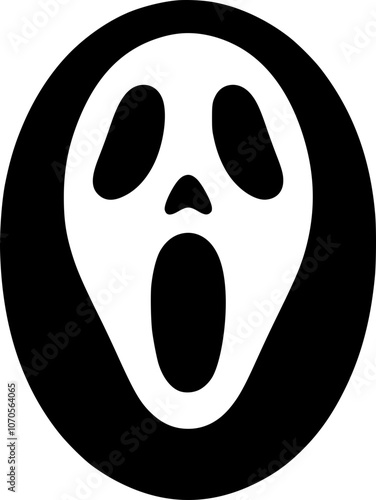 Horror-Themed Scream Face Design for Halloween Invitations