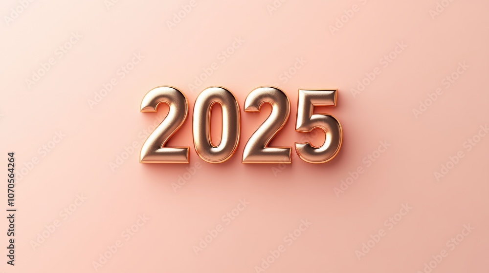 Golden numbers representing 2025 stand out against a pink background, creating a vibrant and festive atmosphere suitable for New Year celebrations and party decorations. Golden numbers representing 2025 stand out against a pink background, creating a vibrant and festive atmosphere suitable for New Year celebrations and party decorations.