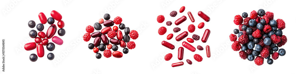 Closeup of an assortment of fresh ripe berries including blueberries raspberries blackberries and strawberries arranged on a white background The berries are displayed in a variety of colors shapes Closeup of an assortment of fresh ripe berries including blueberries raspberries blackberries and strawberries arranged on a white background The berries are displayed in a variety of colors shapes