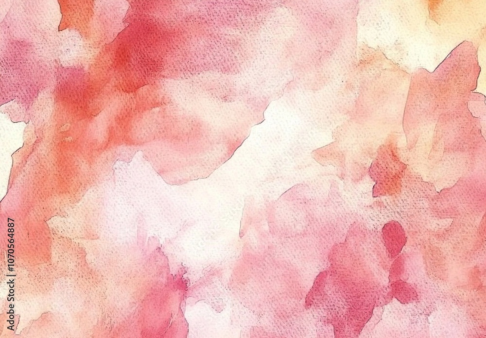 Fototapeta premium Abstract Peach Watercolor Background with Soft Brush Strokes and Light Texture