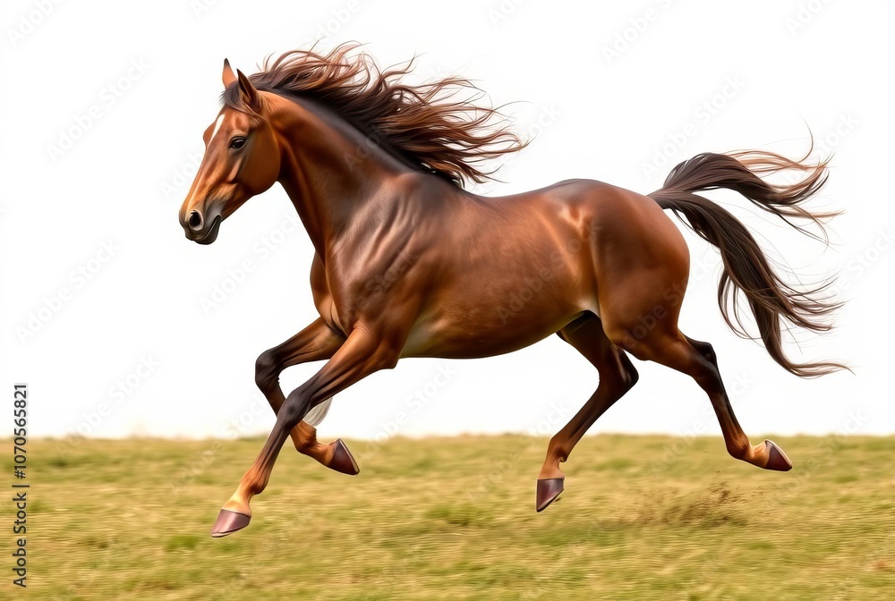 Obraz premium Horse HologramGalloping horse with flowing mane and tail showcas