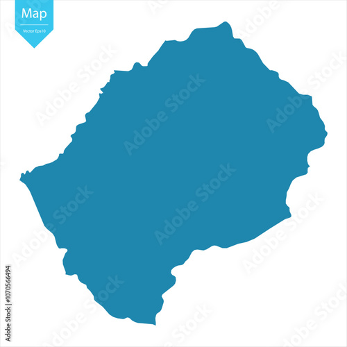 Abstract - High Detailed blue Map of Lesotho isolated on white background. for your web site design map logo, app, Travel. Vector illustration eps10. 