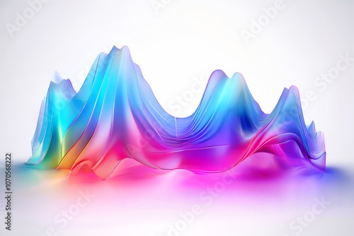 wavy pulse lines with holographic gradients evoking a sense of h photo