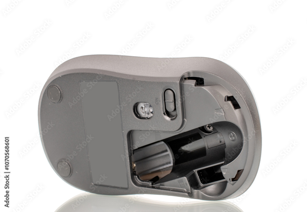 One wireless computer mouse, macro, isolated on white background. One wireless computer mouse, macro, isolated on white background.