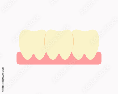 Sick yellow teeth character icon. Healthcare, dental, medicine, treatment, hygiene, oral care, stain concepts. Flat cartoon vector design isolated illustration.