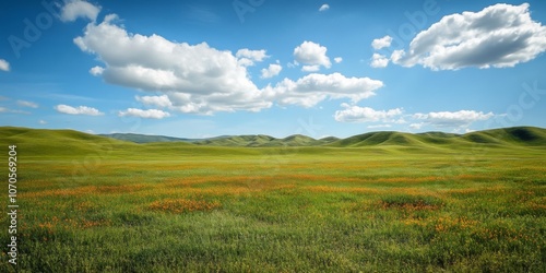 Rolling Green Hills at Sunset